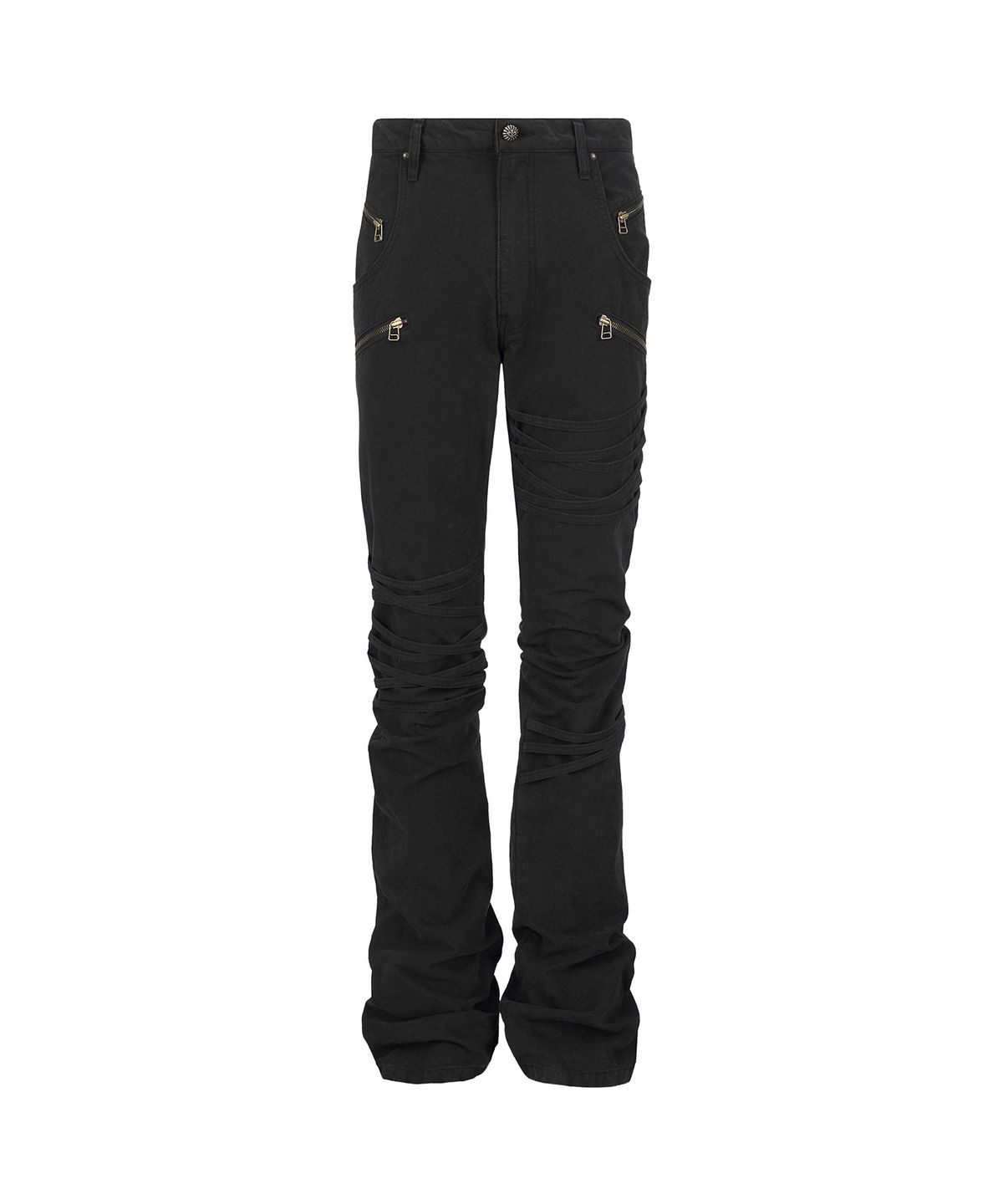 레씨토(LECYTO) Bondage Zip Flare Pants_[Black]