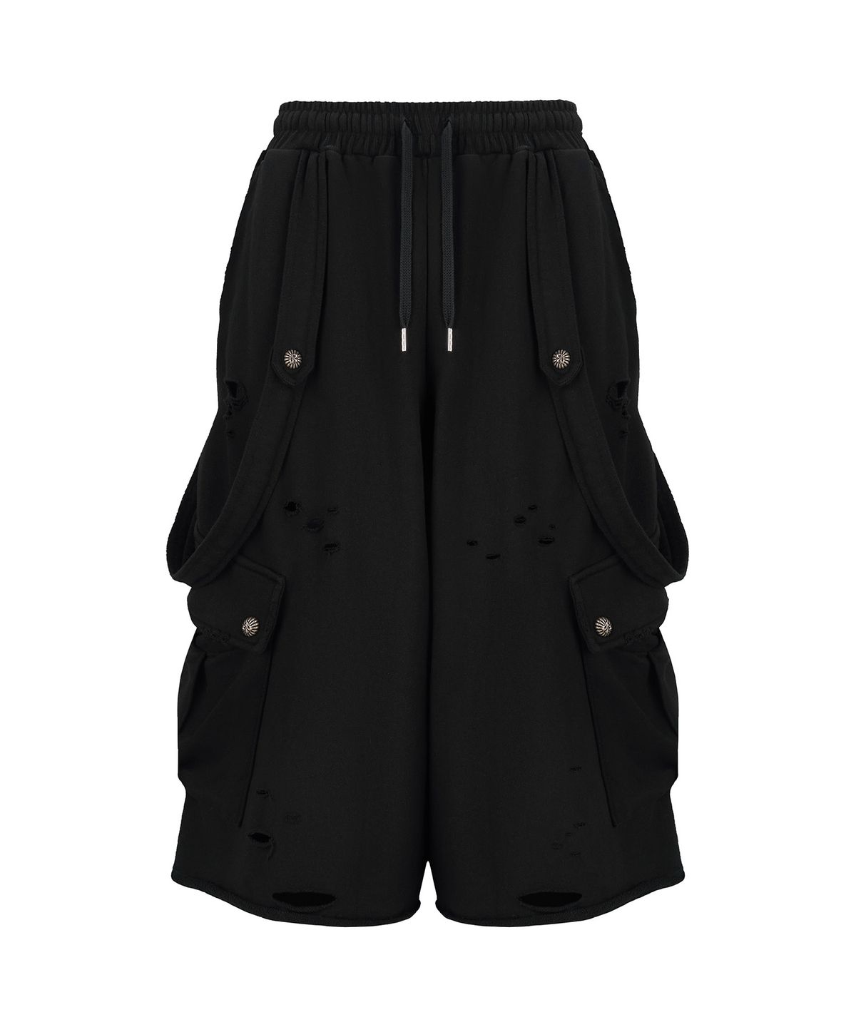 레씨토(LECYTO) Suspender Cargo Bermuda Pants_[Black]
