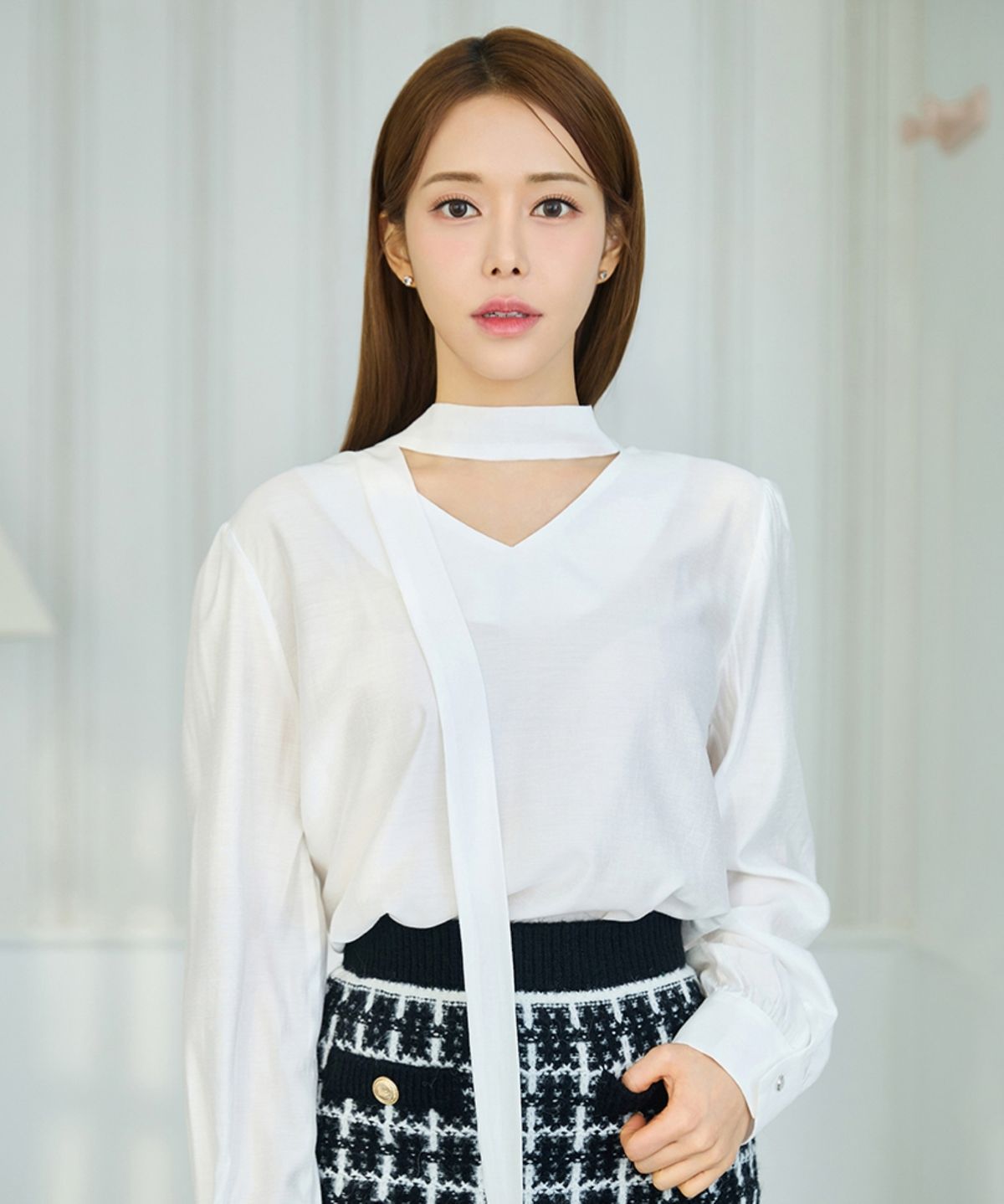 살롱드서울(SALON DE SEOUL) 투웨이 듀얼 블라우스 - 화이트