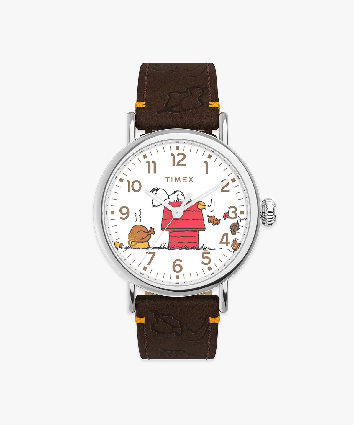 타이맥스(TIMEX) 타이맥스 x 피너츠 스탠다드 땡스기빙 브라운 가죽시계 40mm