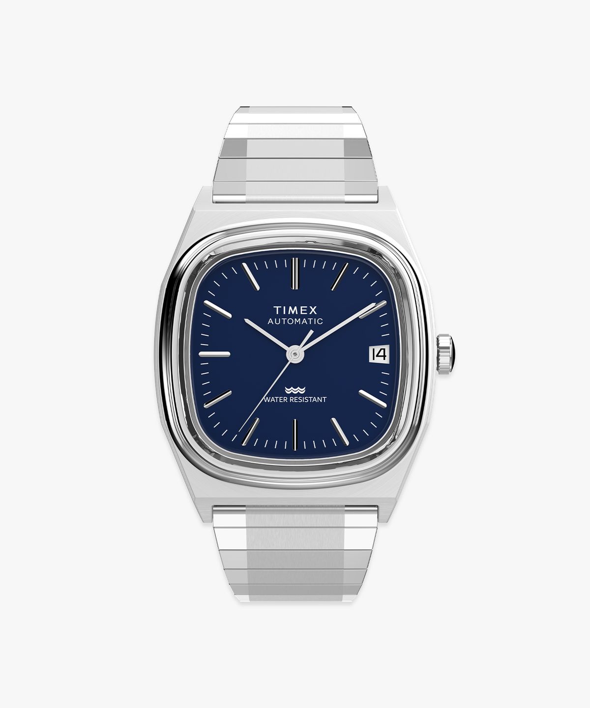 타이맥스(TIMEX) E라인 오토매틱 1983 익스펜션 스트랩 블루시계 34mm