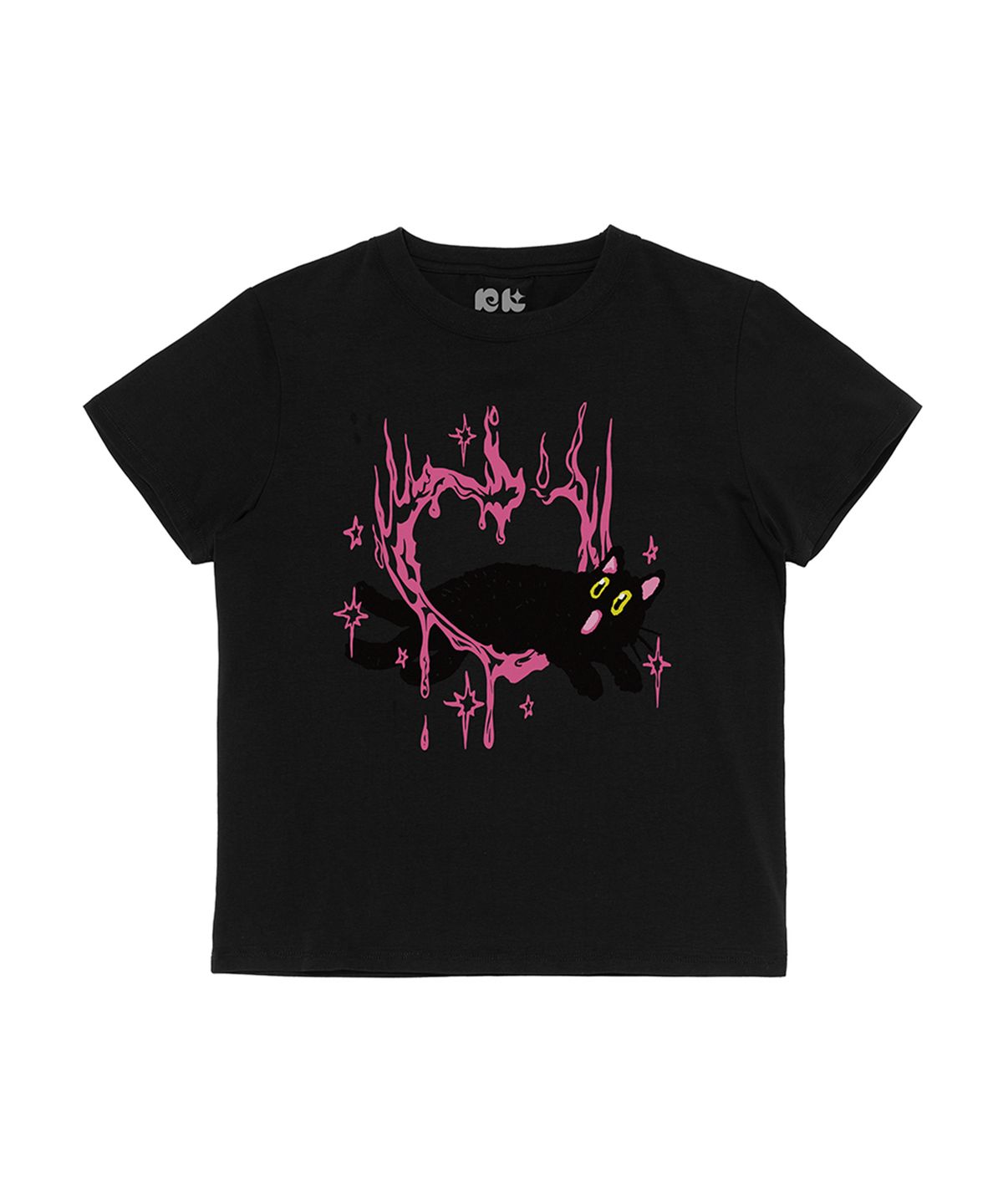 뉴키치(NEWKITSCH) CIRCUS CAT SLIM TEE (BLACK)