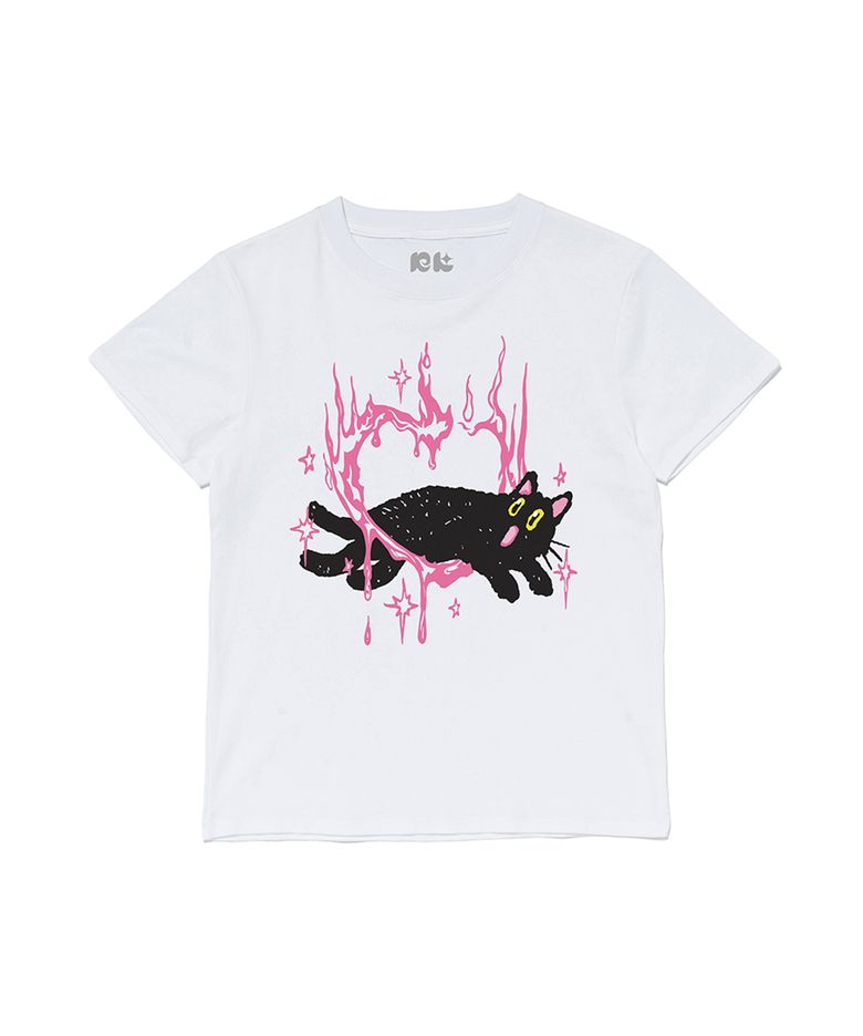 CIRCUS CAT SLIM TEE (WHITE)