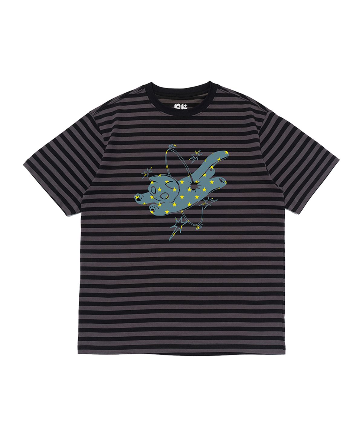 뉴키치(NEWKITSCH) DREAM CAT STRIPE SHORT SLEEVES (BLACK)