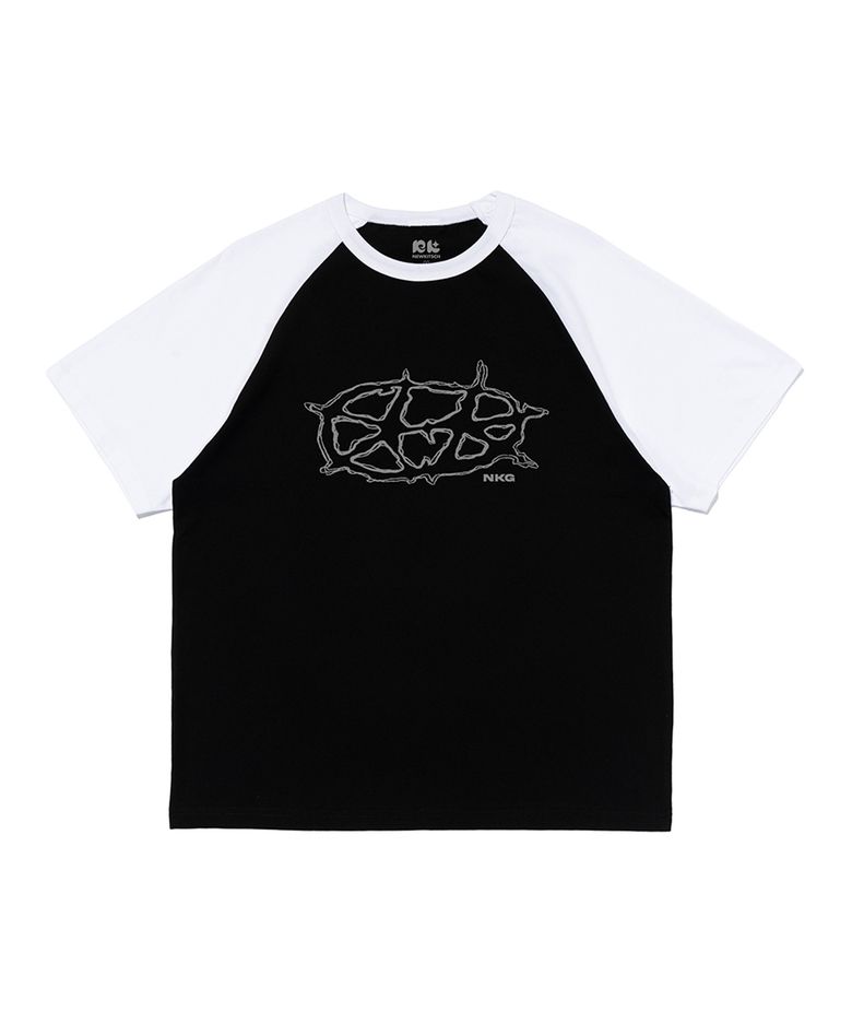 DOUBLE STAR RAGLAN SHORT SLEEVES (BLACK)