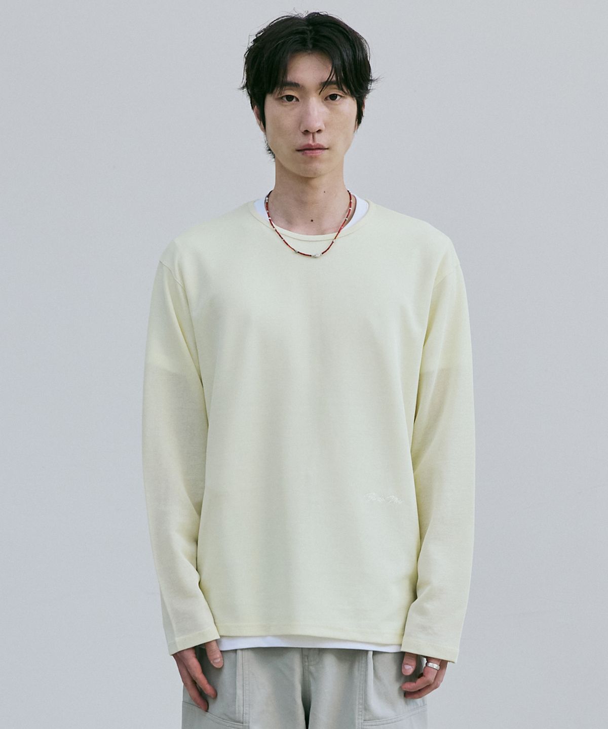 베르드누아(BER DE NOIR) 시어 라인 롱 슬리브 (레몬 옐로우)