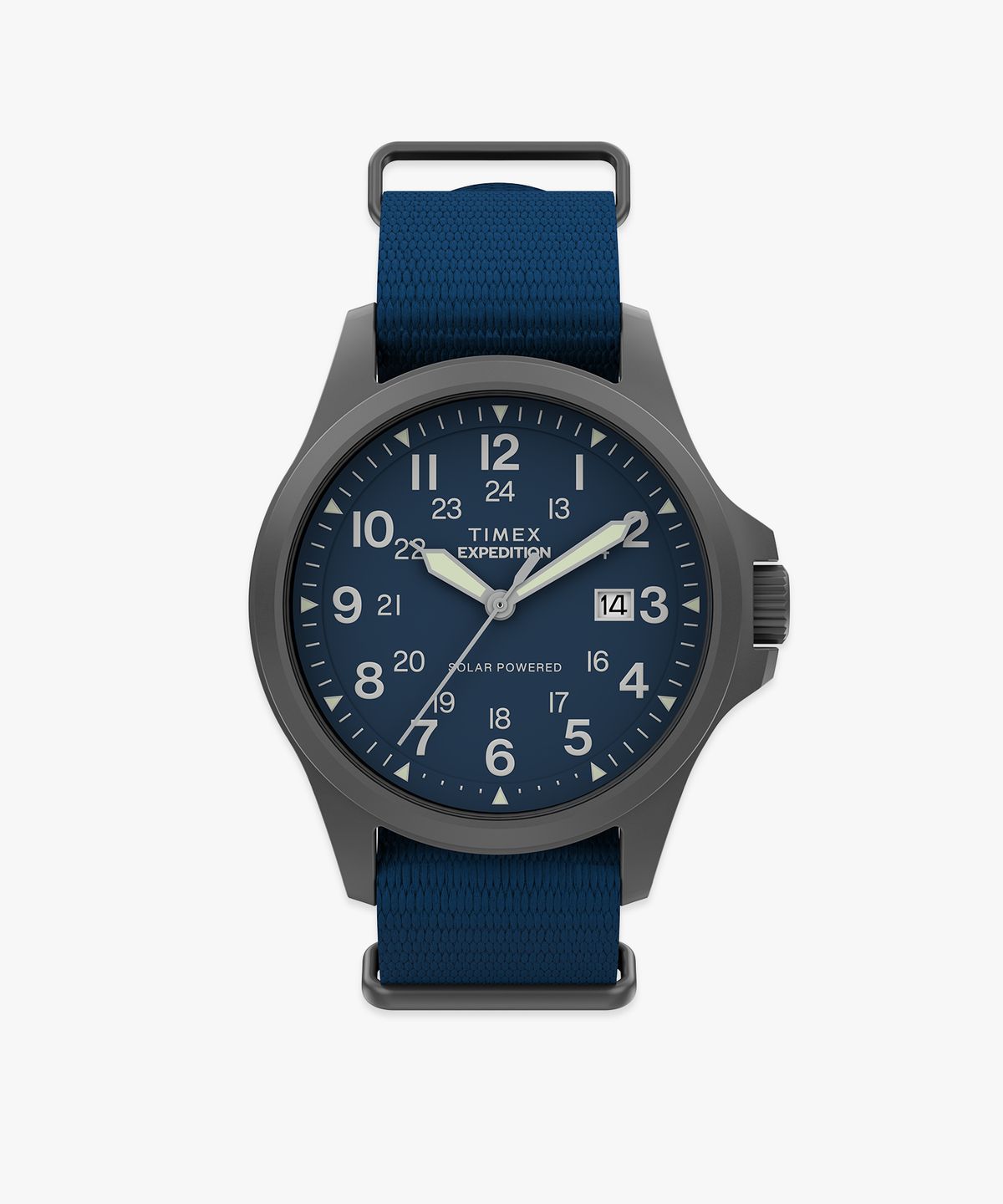 타이맥스(TIMEX) 익스페디션 태양광 건메탈 케이스 블루 필드워치 41mm