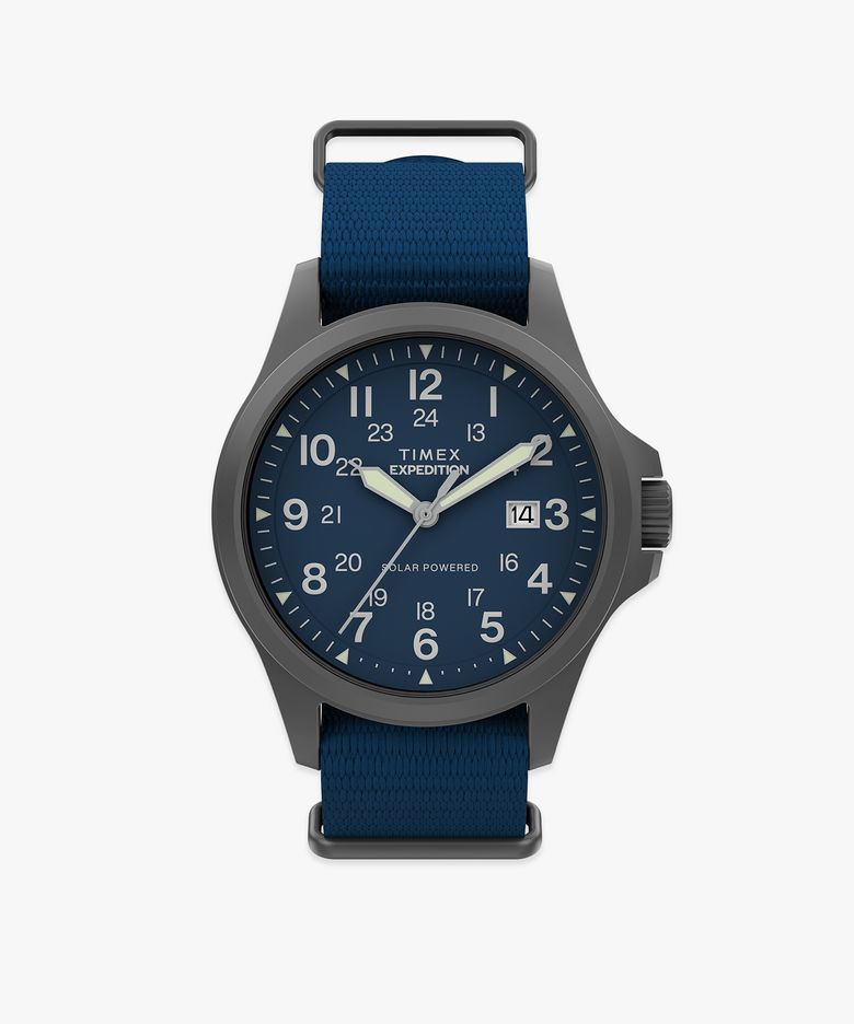 익스페디션 태양광 건메탈 케이스 블루 필드워치 41mm
