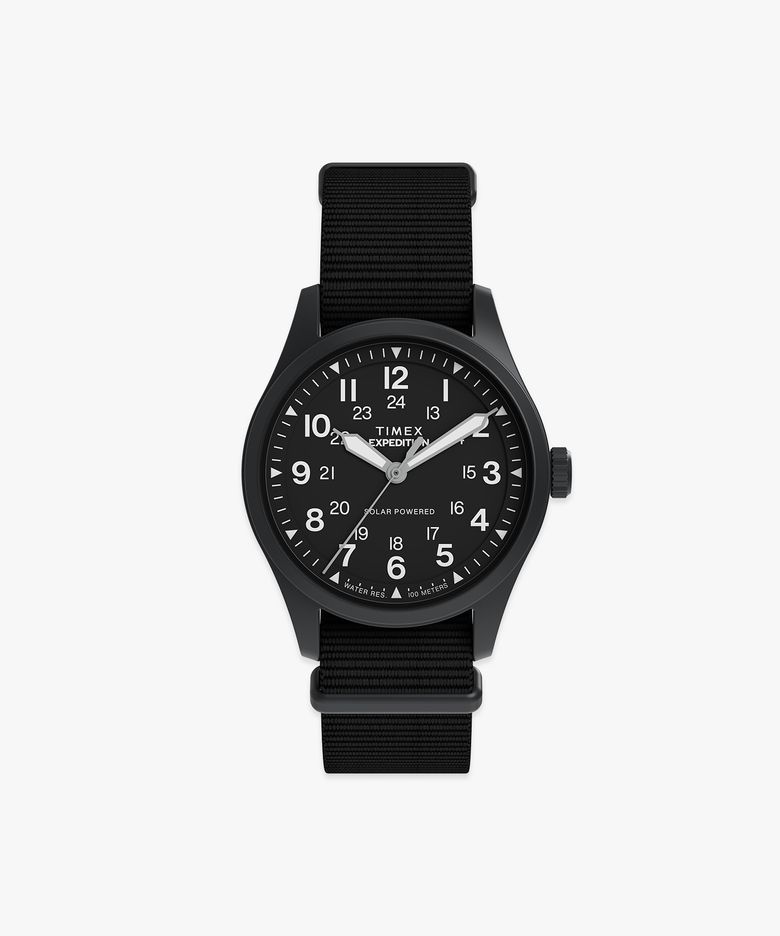 익스페디션 태양광 충전 올블랙 필드워치 36mm