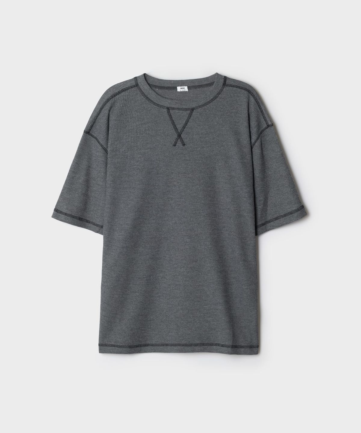 스파오(SPAO) 배색 스티치 와플 반팔티_SPRWG25C61