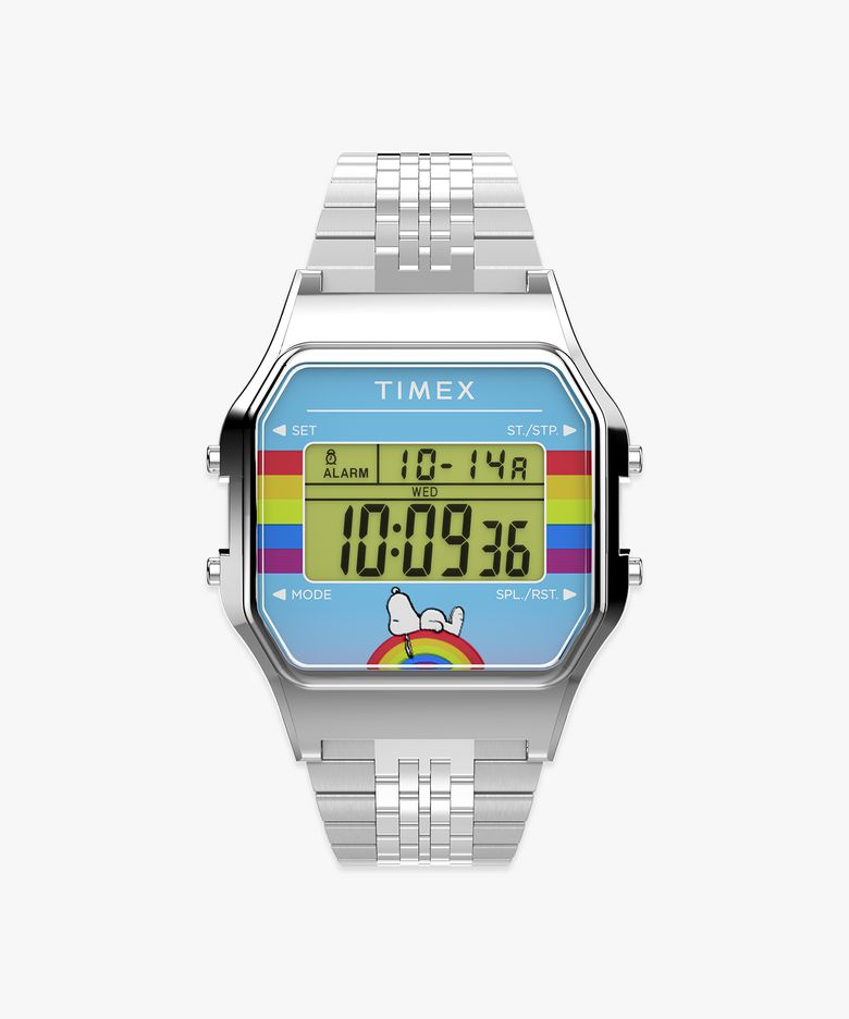 타이맥스 x 피너츠 T80 드림 인 컬러 메탈손목시계 34mm