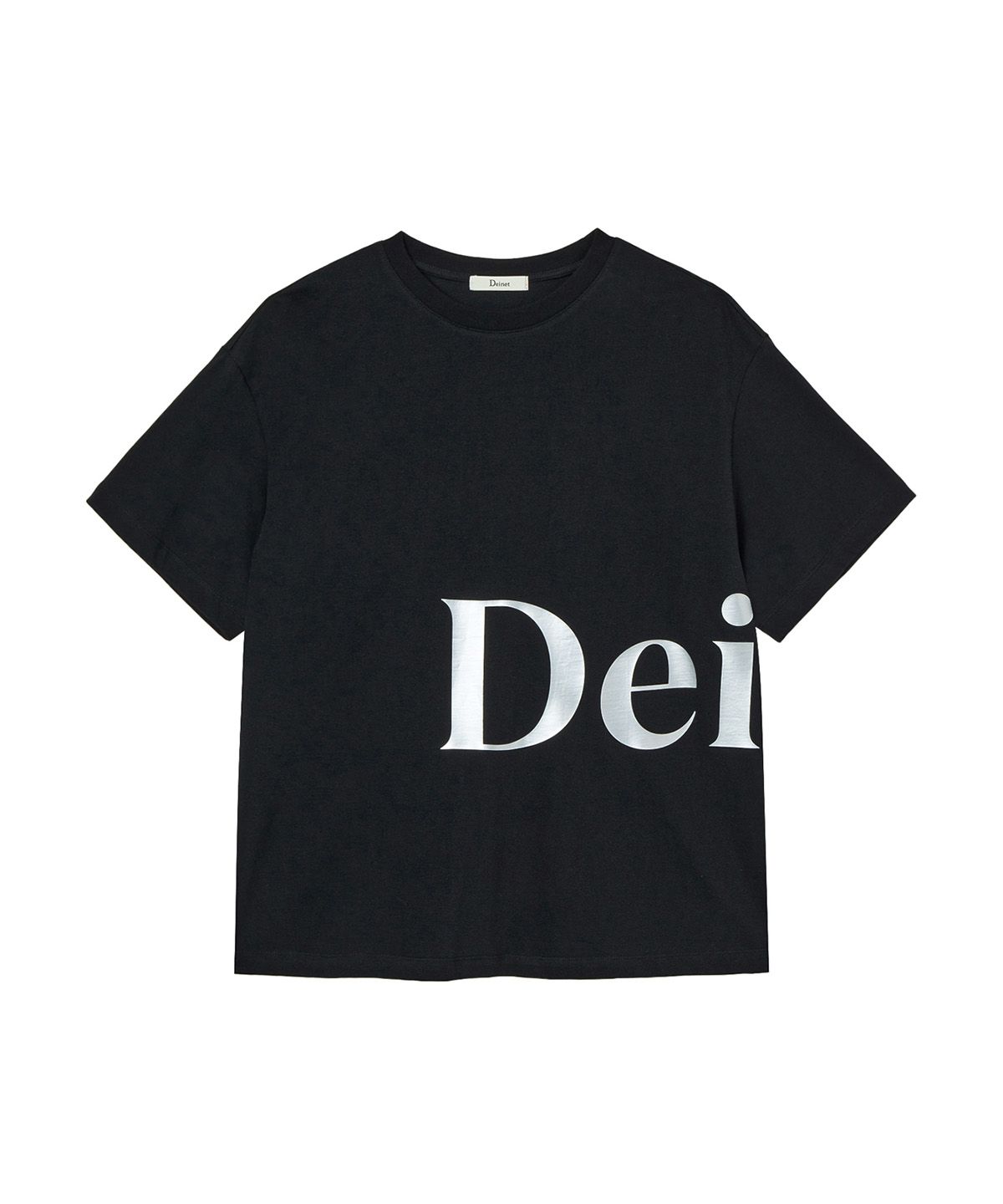 다이닛(DEINET) SILVER LOGO T-SHIRT IN BLACK