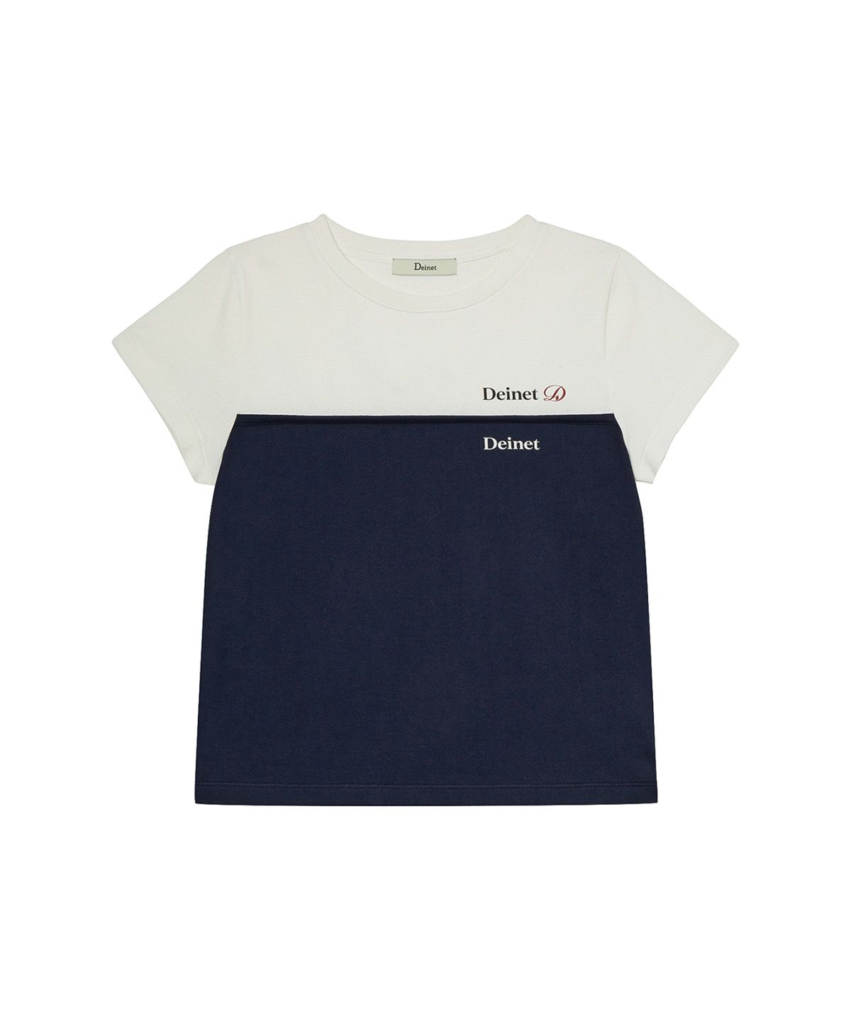 다이닛(DEINET) LAYERED CONTRAST T-SHIRT IN WHITE