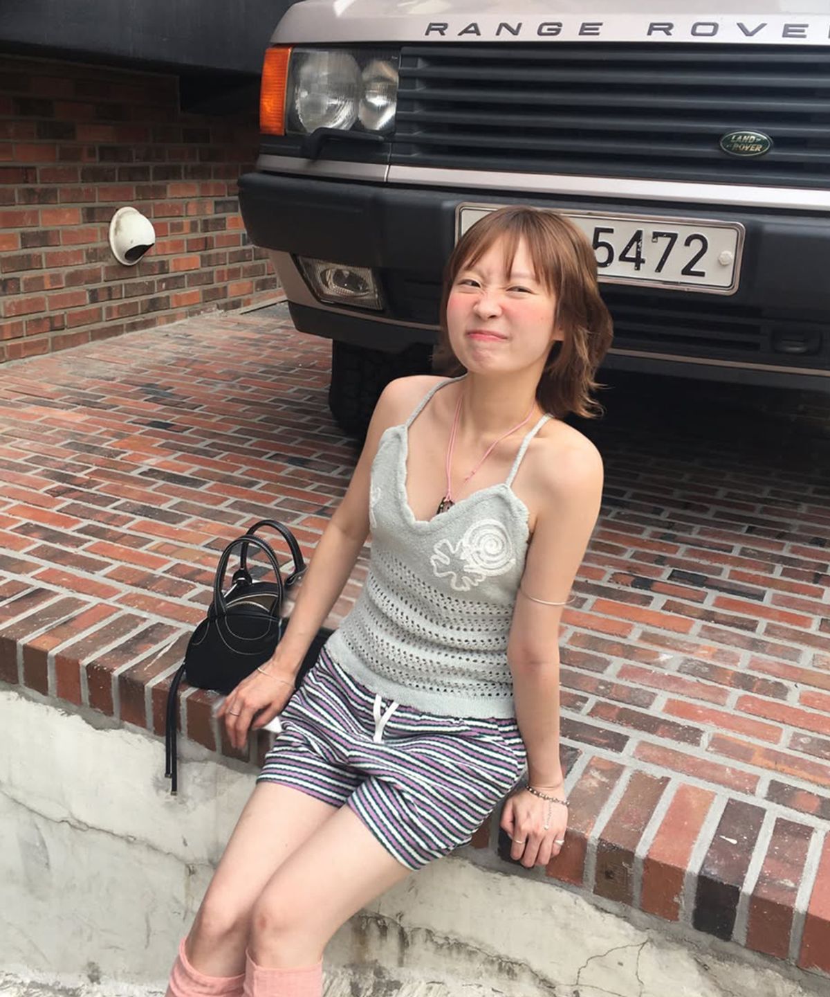 시눈(SINOON) Rose Garden Knit Halter Top (Mint)