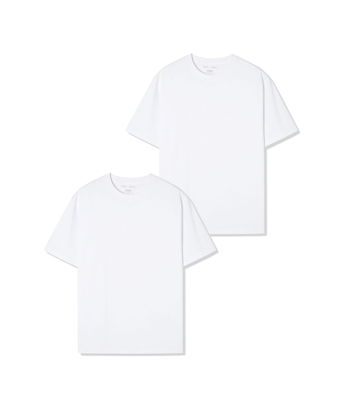 애드호크(ADHOC) 2PACK 남녀공용 스탠다드핏 반팔 티셔츠 (WHITE) (HCRST30)