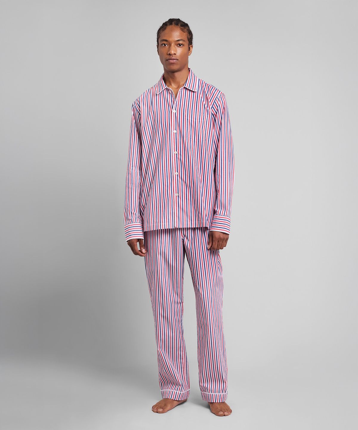 슬리피 존스(SLEEPY JONES) (M) 헨리 파자마 세트 레드 & 네이비 멀티스트라이프 HENRY PAJAMA SET RED & NAVY MULTISTRIPE