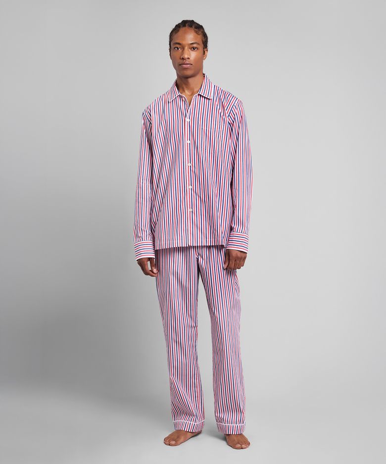 (M) 헨리 파자마 세트 레드 & 네이비 멀티스트라이프 HENRY PAJAMA SET RED & NAVY MULTISTRIPE