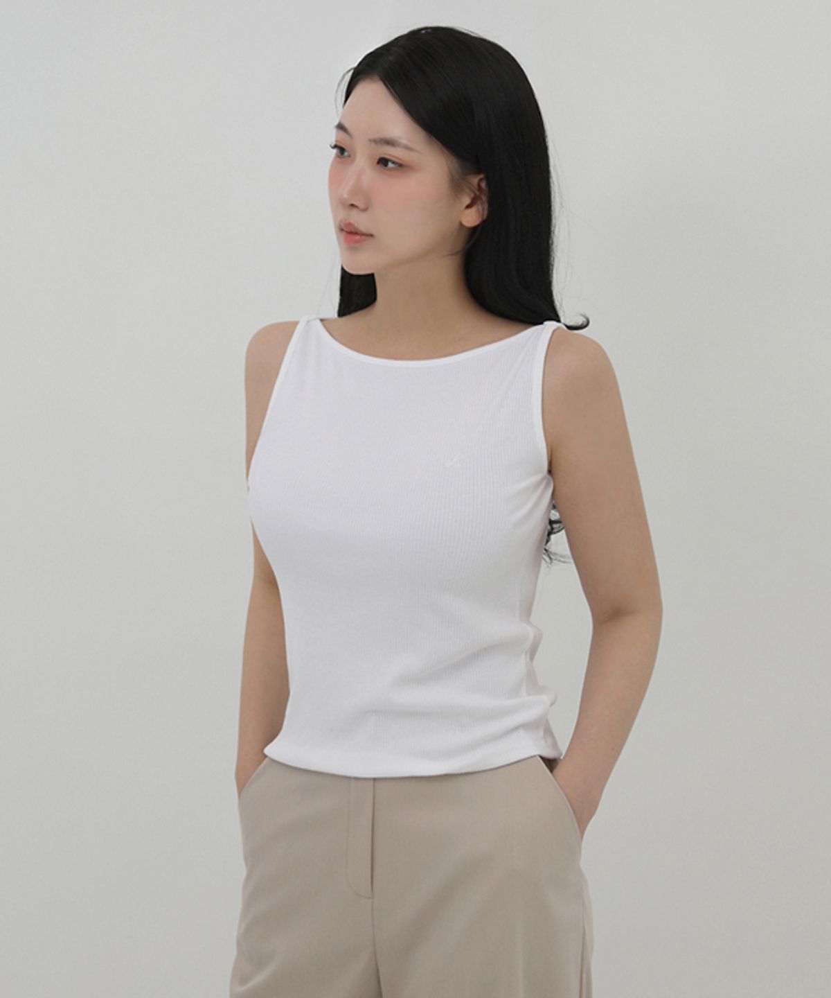 엘뮤즈(LMUSE) SLEEVELESS SHIRT.002 -boatneck/3color