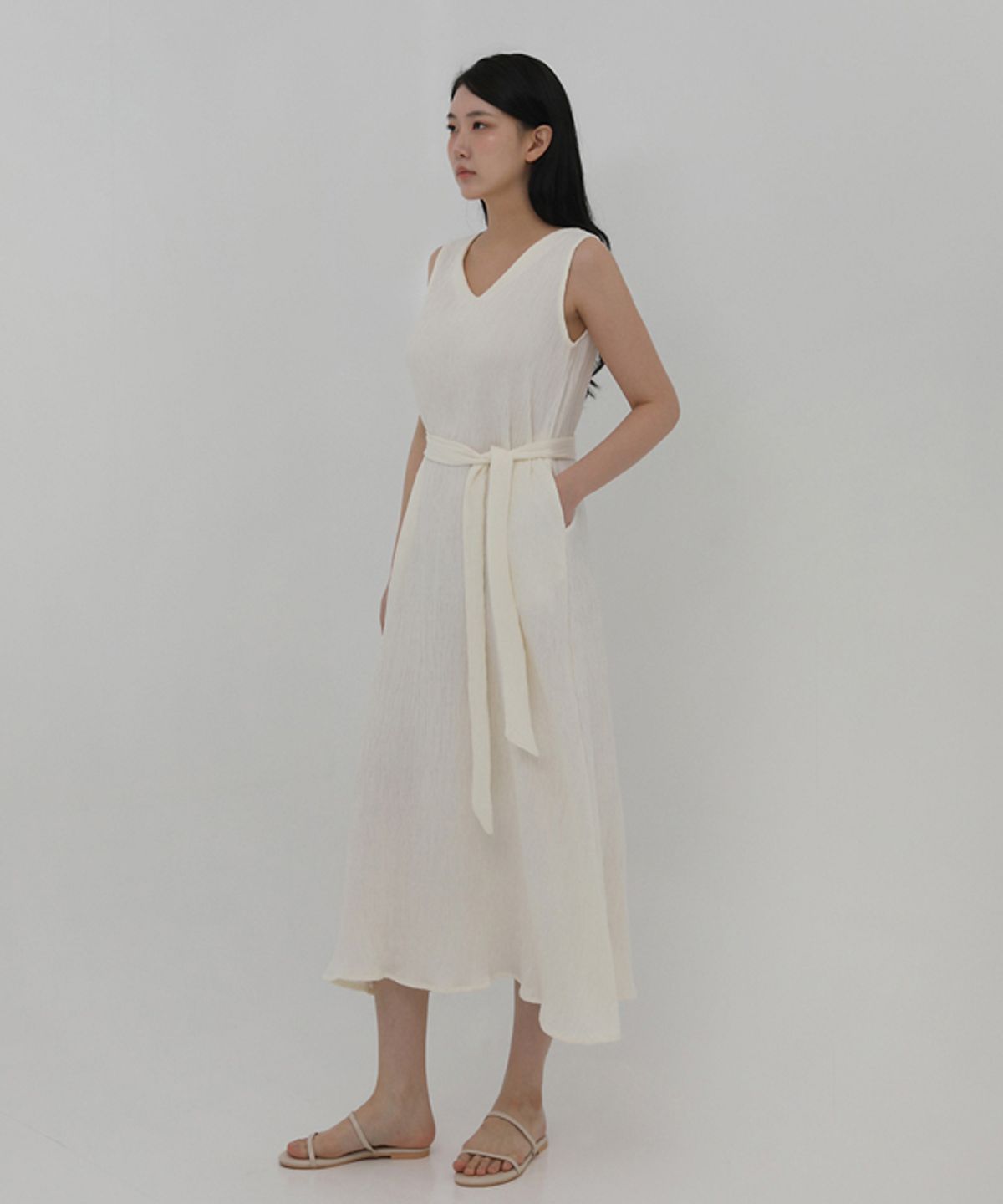 엘뮤즈(LMUSE) [150.160ver] LONG DRESS.007 -pleats/2color