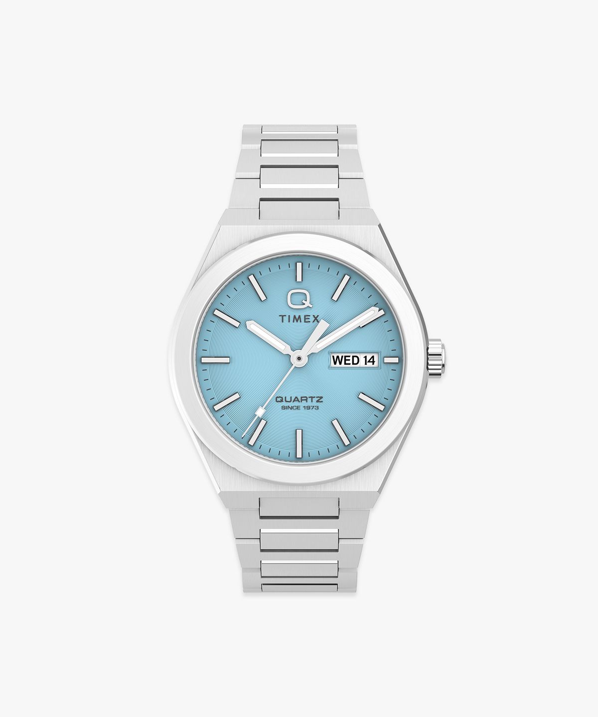 타이맥스(TIMEX) Q TIMEX 컨티넨탈 데이데이트 아쿠아마린 스틸시계 39mm