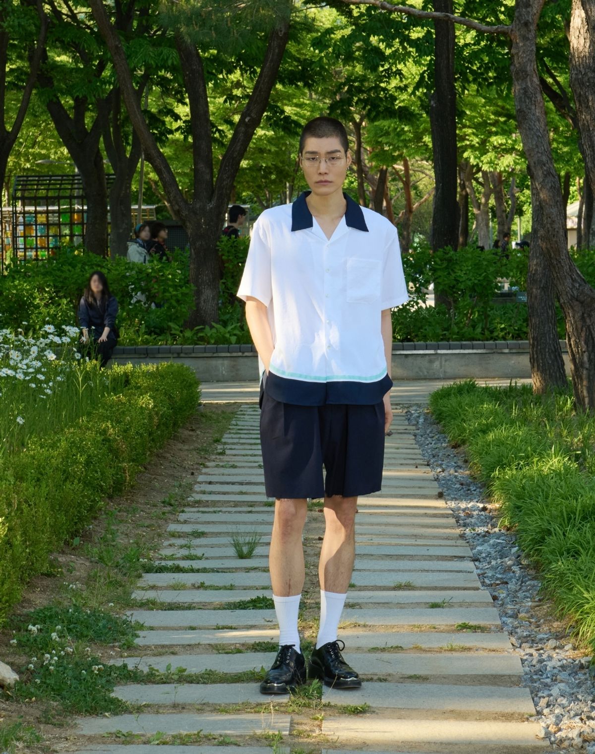 오디너리피플(ORDINARY PEOPLE) RE : Triple Tone Resort Shirt [WHITE]