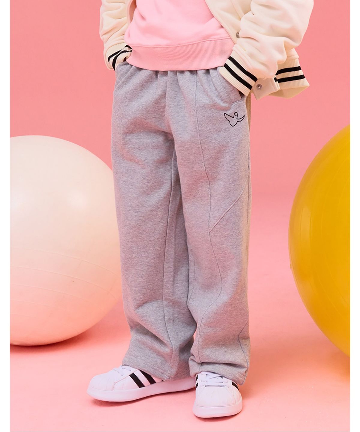 마크곤잘레스 키즈(MARK GONZALES KIDS) 엔젤 스트링 일자 팬츠_멜란지그레이_MG61PJ02MG