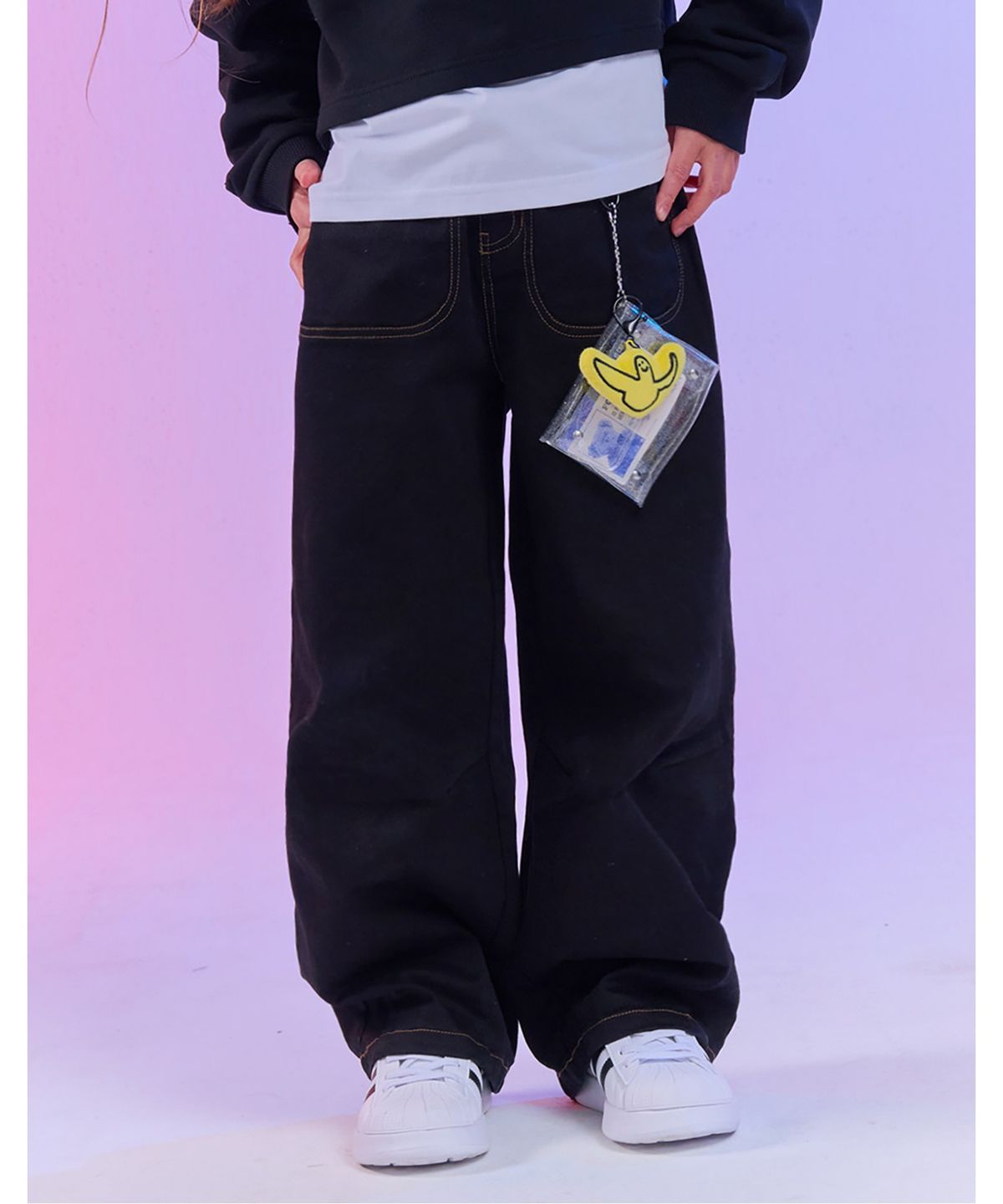마크곤잘레스 키즈(MARK GONZALES KIDS) 엔젤 벌룬 면 트윌 팬츠_블랙_MG61PT03BK
