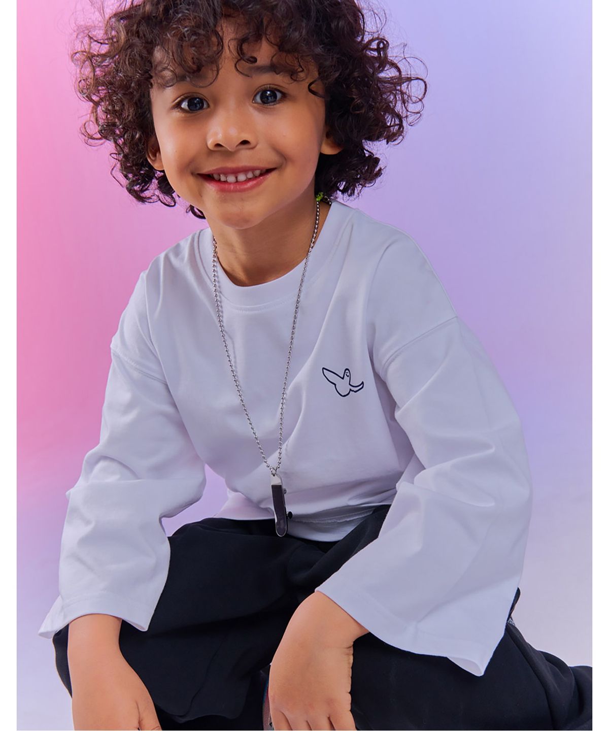 마크곤잘레스 키즈(MARK GONZALES KIDS) 엔젤 오리지널 7부 슬리브 티셔츠_화이트_MG61TL02WH