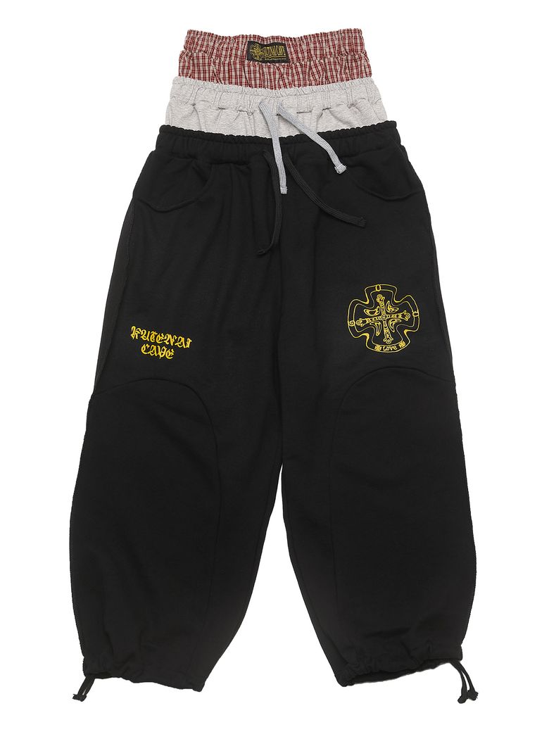 [2size]Trompe l oeil 3layered sagging pants