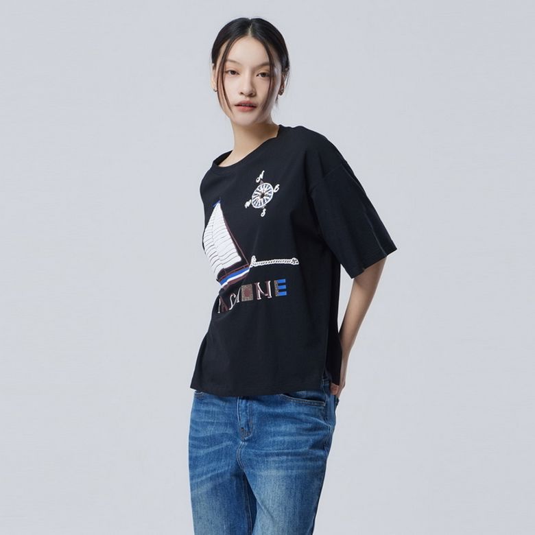 보트 엠보 프린팅 티셔츠_BATSE6631BK