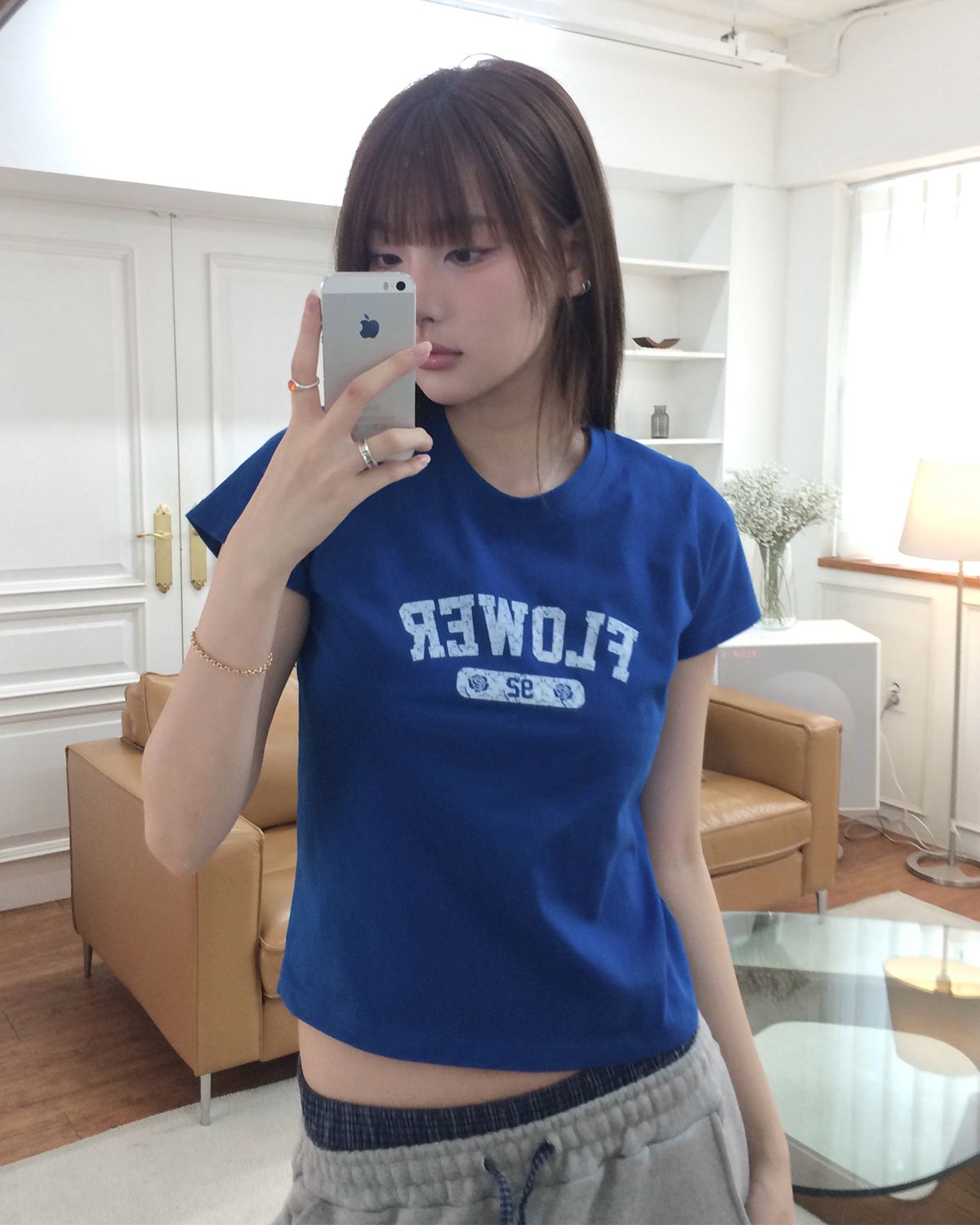 해비즘(HAVISM) FLOWER S/S TEE(BLUE)