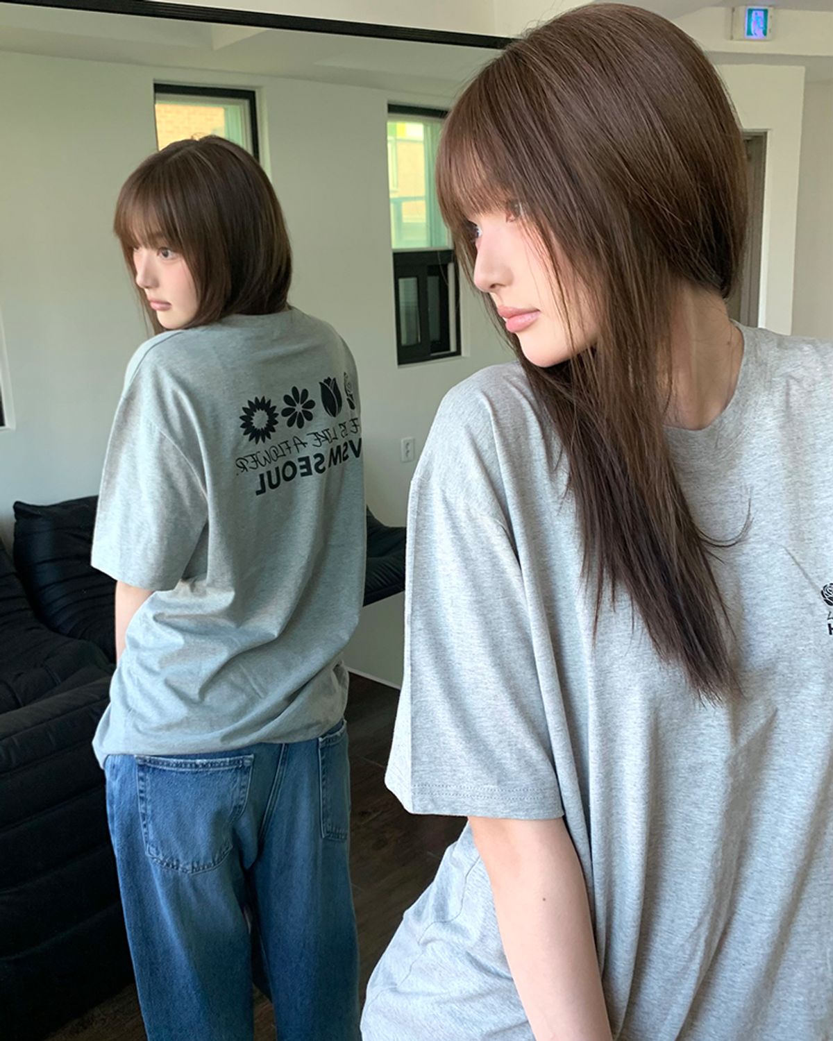 해비즘(HAVISM) NAME CARD S/S TEE(GREY)