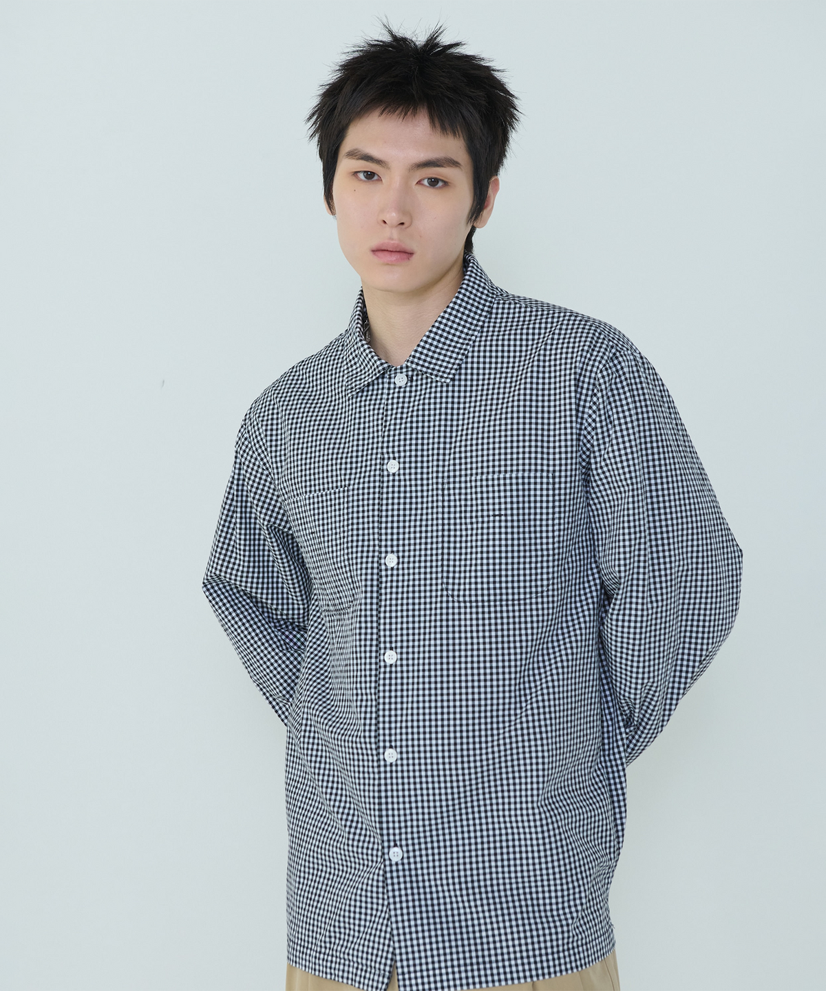 더씽인데어데어(THE THING IN THEIR THERE) Composed Gingham Check Shirt
