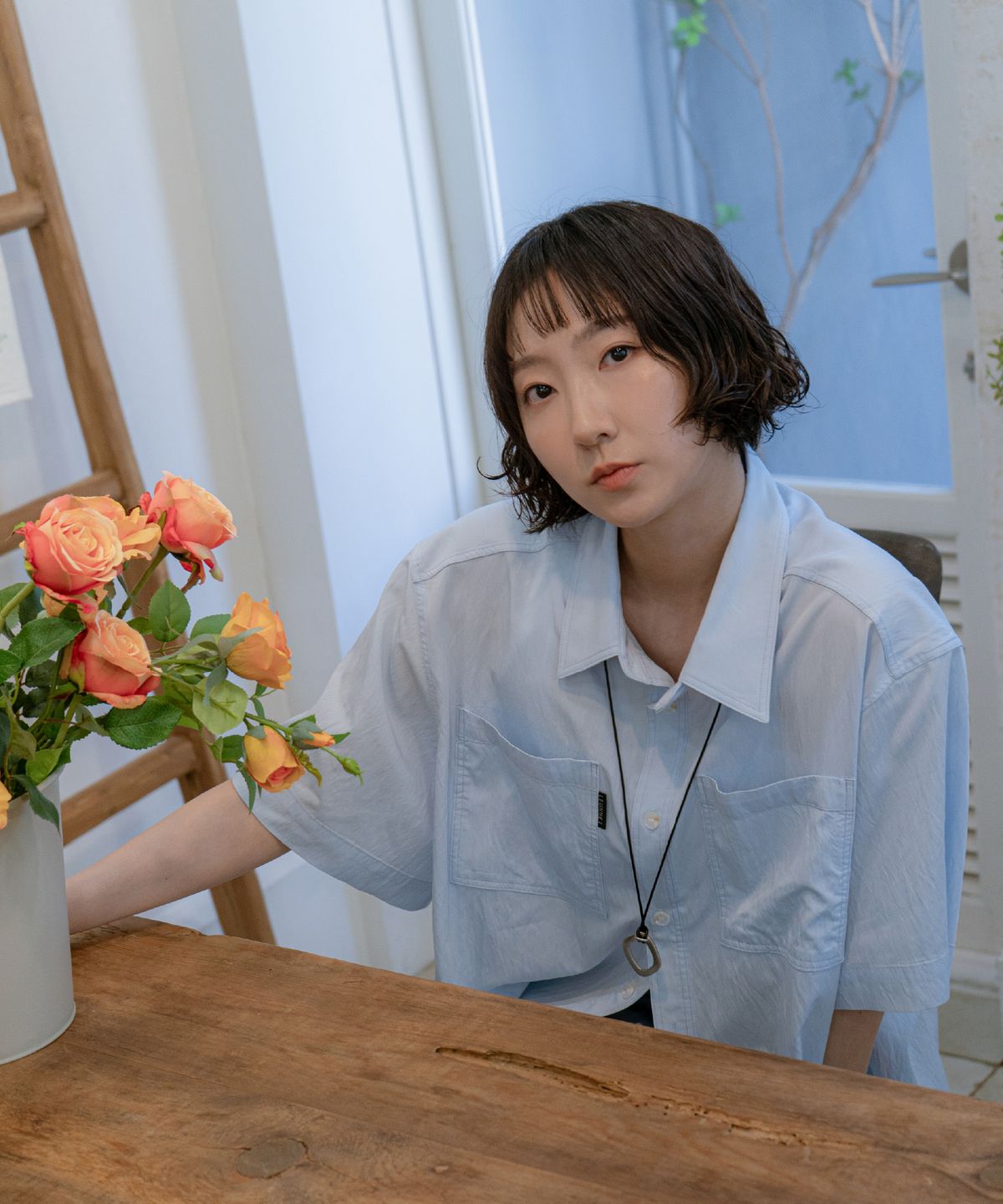 른넷(LEUNNET) 브리즈 린넨 반팔 셔츠 (Breeze Linen Short-Sleeve Shirt) / Blue
