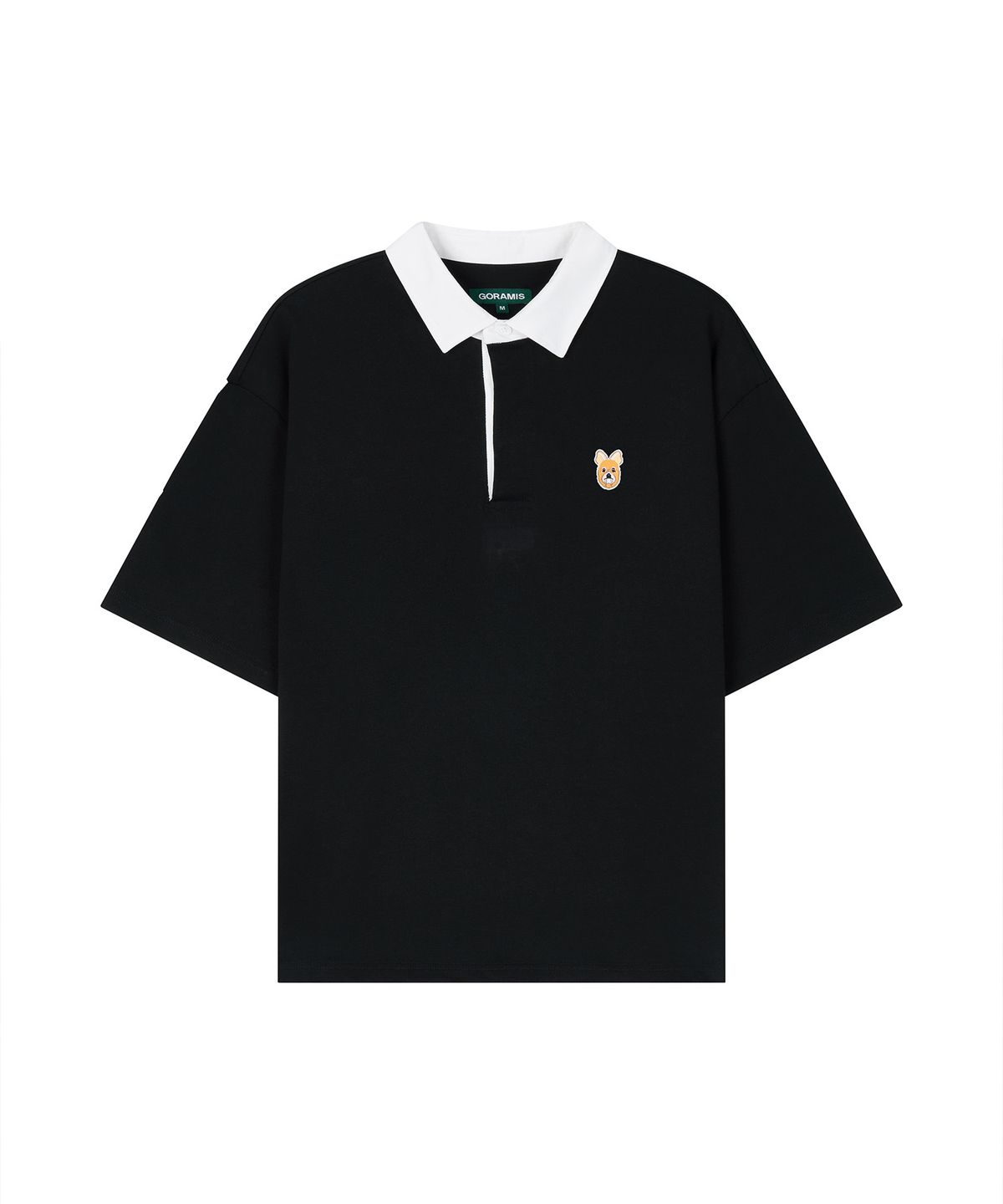 고라미스(GORAMIS) 고라니 페이스 반팔 럭비 셔츠 [BLACK]