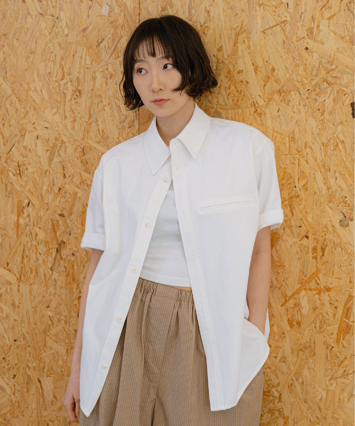 른넷(LEUNNET) 포르티코 페이크 포켓 셔츠 (Portico Fake Pocket Shirt) / White