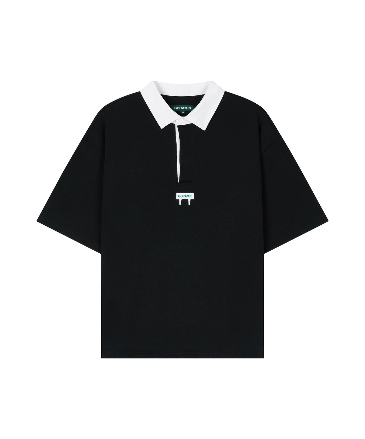 고라미스(GORAMIS) 펭 와펜 반팔 럭비 셔츠 [BLACK]