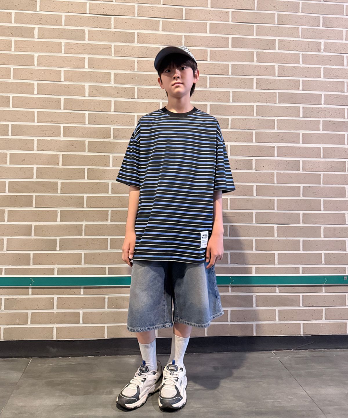 티미유(TMIU) 6부 카펜더 브러쉬 버뮤다 데님팬츠