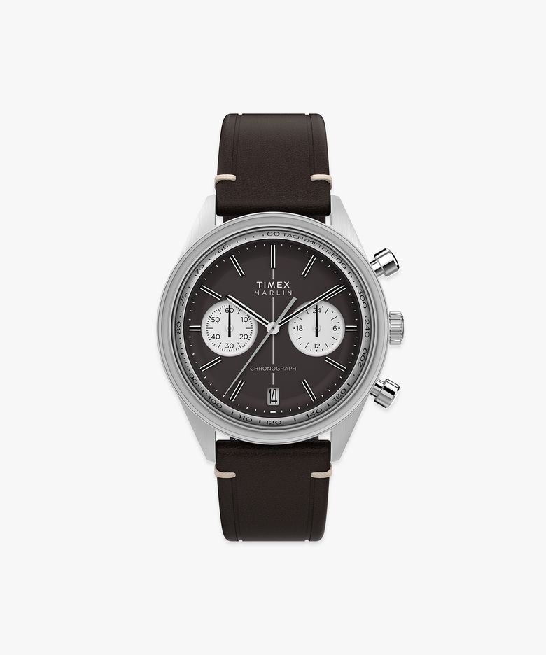 멀린 젯 쿼츠 크로노그래프 남성가죽시계 40mm