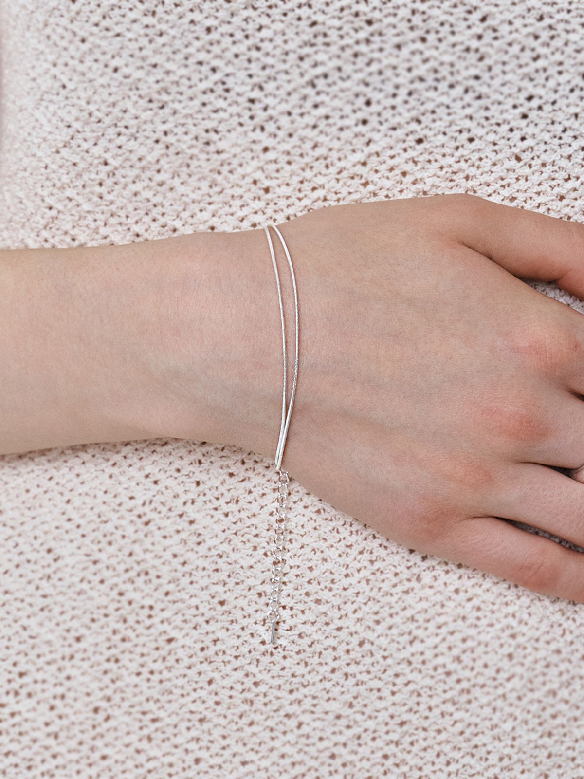 헤이(HEI) double snake chain bracelet