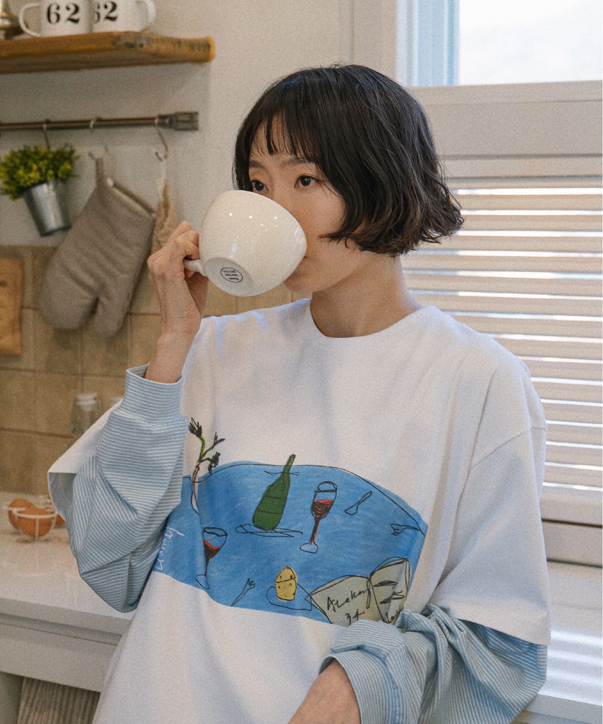 른넷(LEUNNET) 라스트 와인 티셔츠 (Last Wine T-shirts) / White
