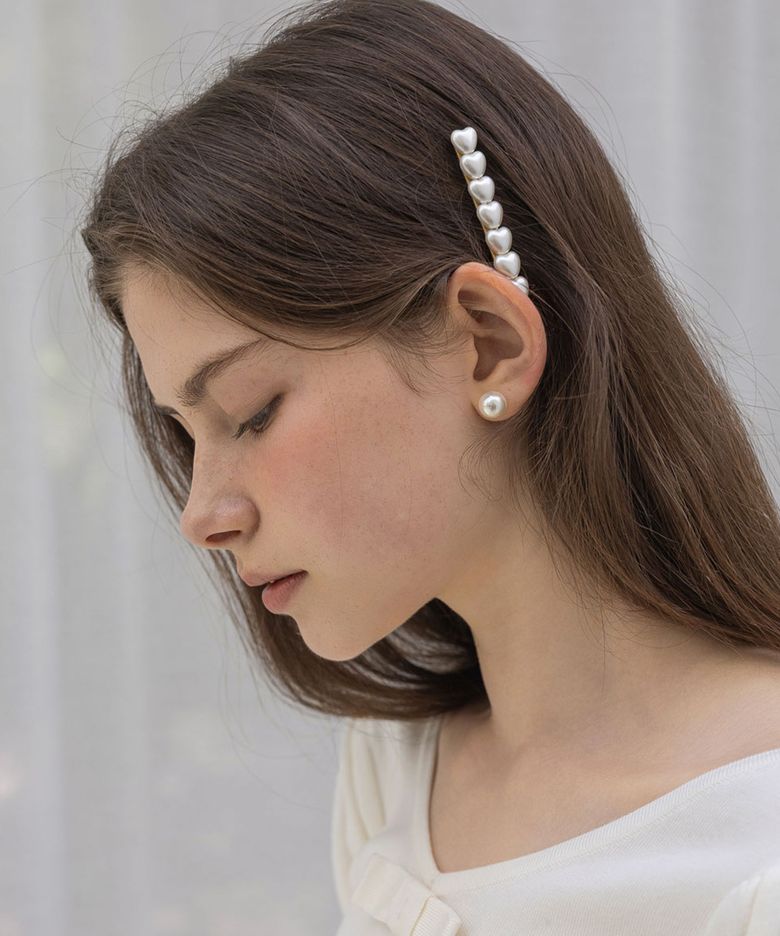 Heart Pearl hairpin