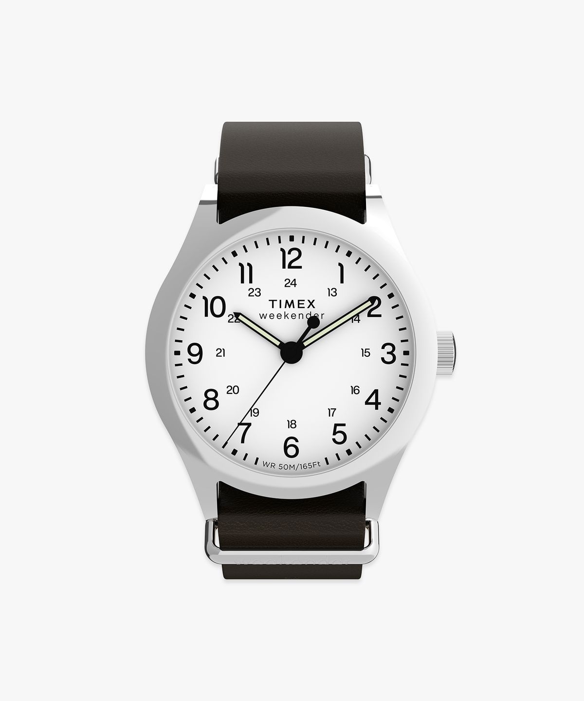 타이맥스(TIMEX) 위켄더 뉴잉글랜드 쓰리핸즈 브라운 가죽손목시계 39mm