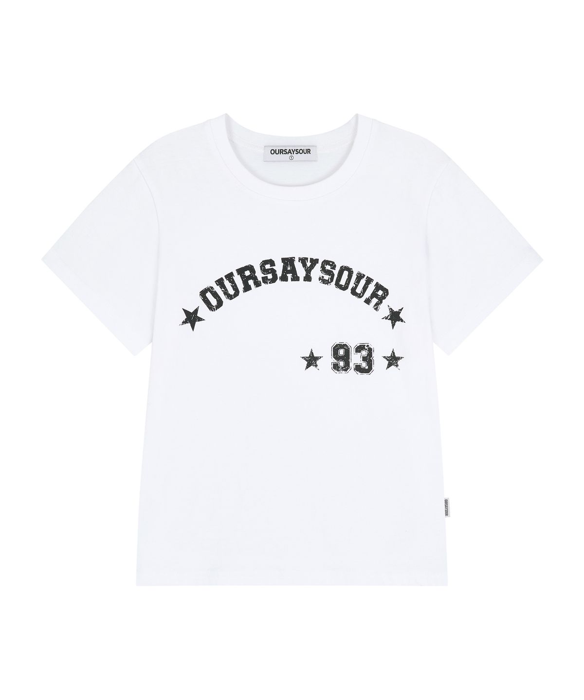아워세이아워(OURSAYSOUR) 빈티지 93 스타 반팔티 화이트
