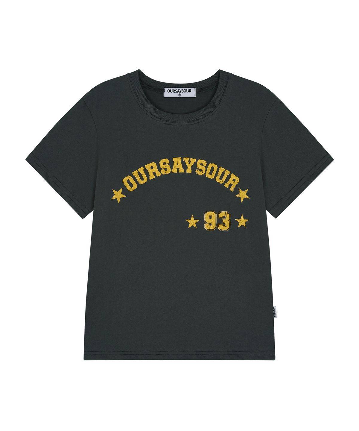 아워세이아워(OURSAYSOUR) 빈티지 93 스타 반팔티 챠콜