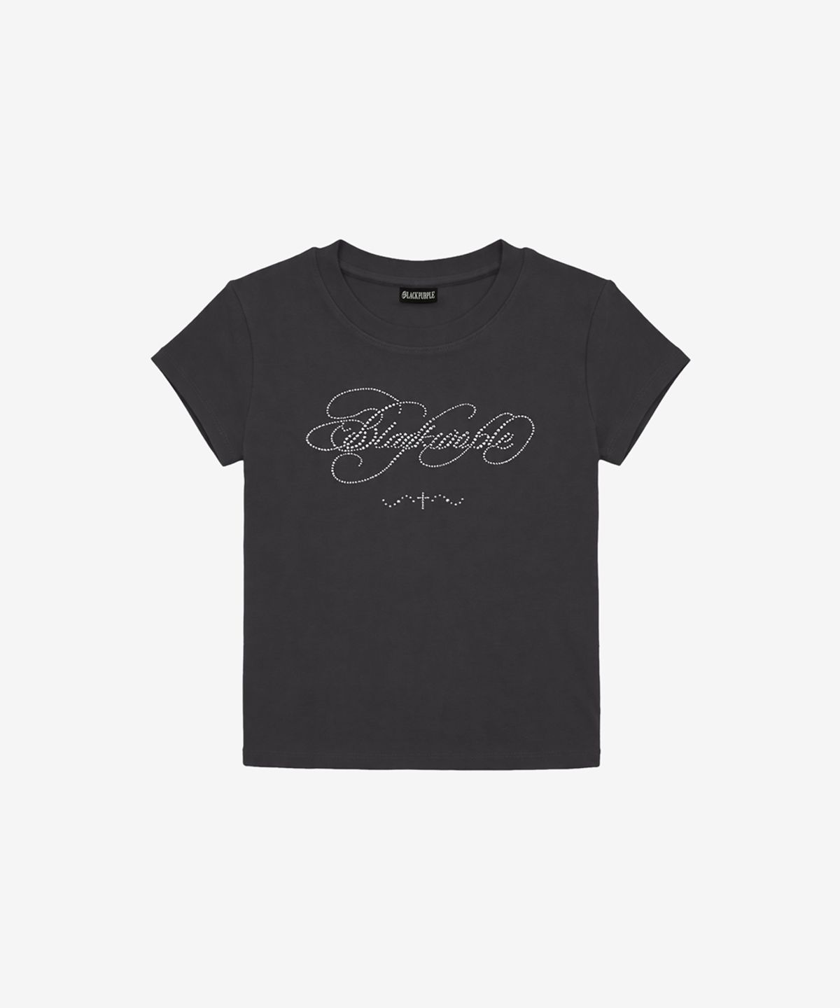 블랙 퍼플(BLACK PURPLE) 글리터 플로우 반팔티_차콜 Glitter Flow Tee_Charcoal