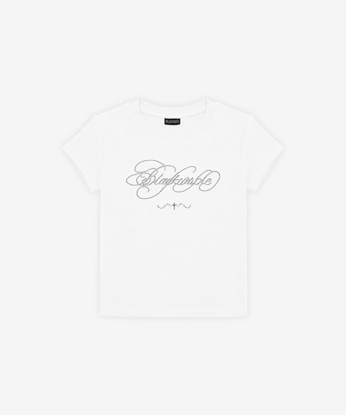 블랙 퍼플(BLACK PURPLE) 글리터 플로우 반팔티_화이트 Glitter Flow Tee_White