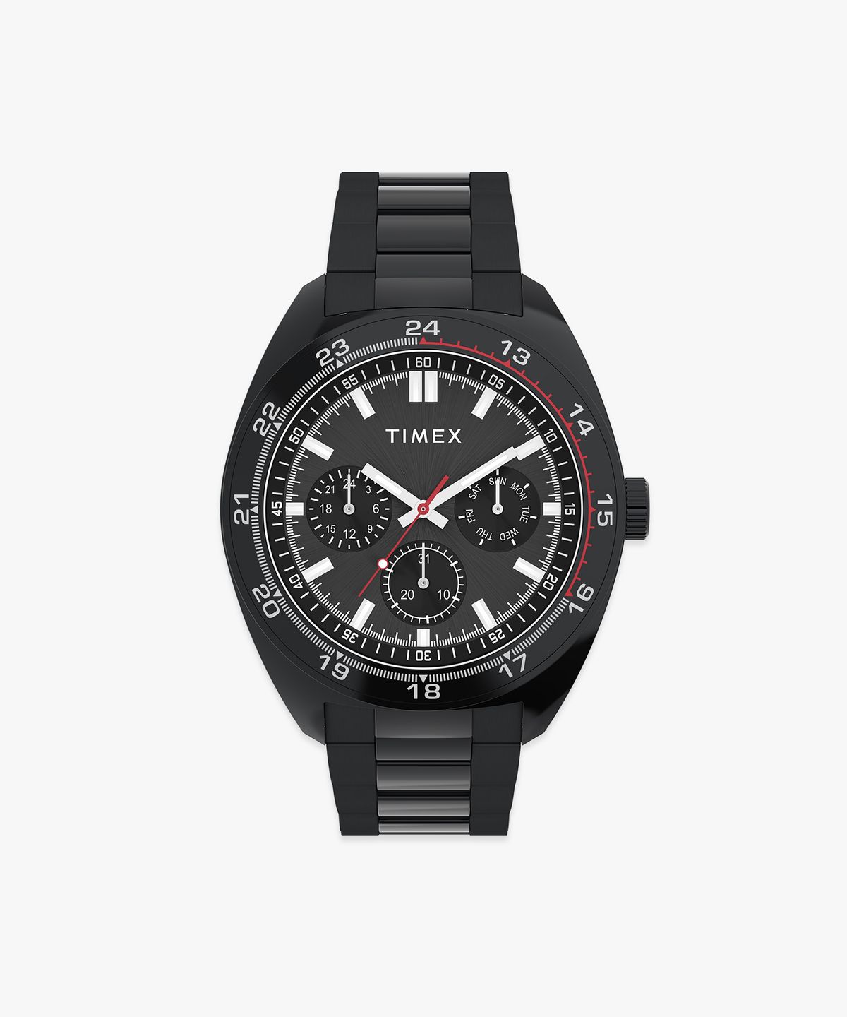 타이맥스(TIMEX) 웨스턴 다기능 무브먼트 올블랙 남자손목시계 45mm