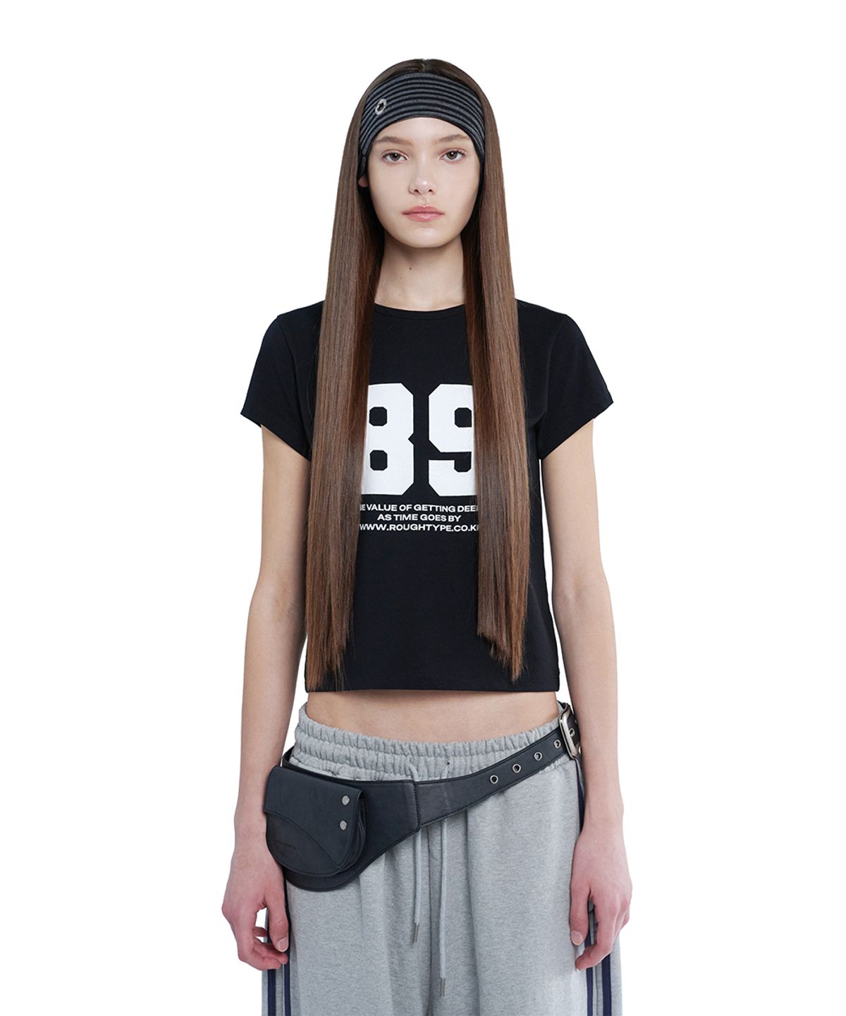 로타입(ROUGHTYPE) Double Stripe Hairband - Black