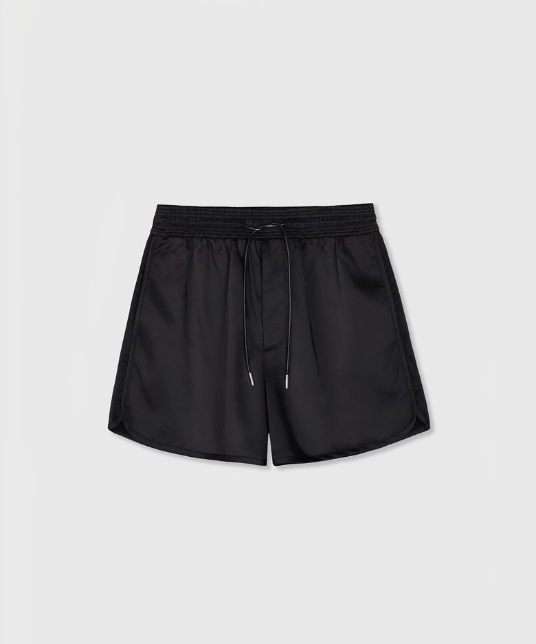 POBE SATIN TRACK SHORTS BLACK